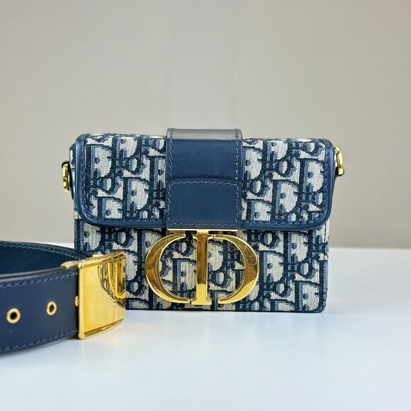 Dior Oblique Montaigne 30 Box Shoulder Bag Crossbody - Picture 1 of 9